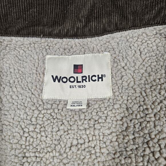 Woolrich Barn Jacket Mens XXL Sherpa Lined Canvas Corduroy Collar Brown Workwear - Picture 5 of 10